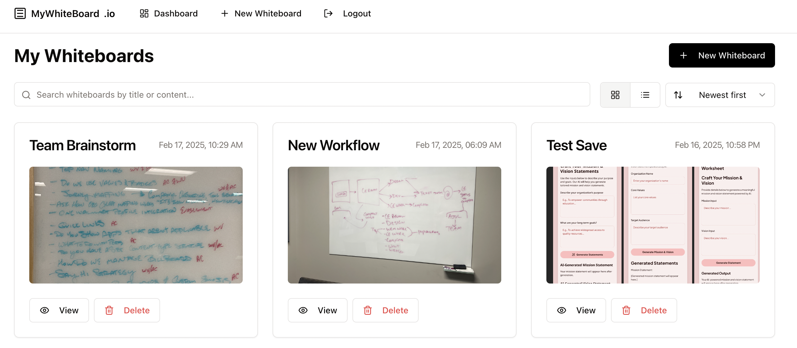 MyWhiteboard.io Screenshot